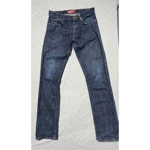 Arizona Jean Co Mens Slim Tapered Jeans Dark Indigo Blue 32x34 100% Cotton